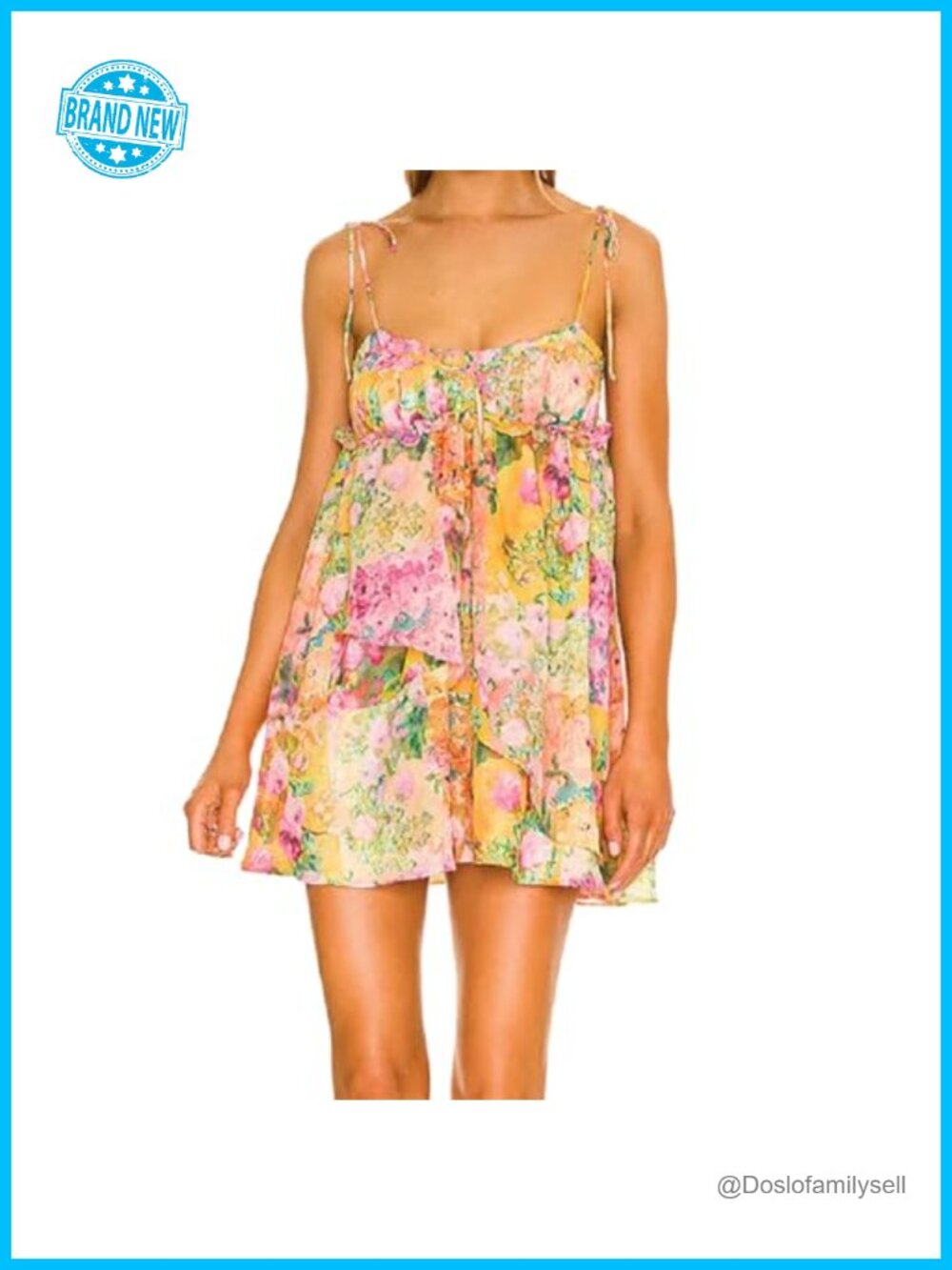 Floral Chiffon Mini Dress Spaghetti Strap Corset Backless Boho Summer